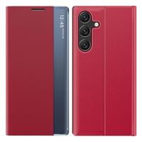 Casety Samsung Galaxy S26 - PU-Leren Window view cover hoes - Rood - thumbnail