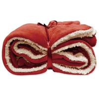 Unique Living Unique Living Lars coral fleece/suede plaid 150x200cm redwood - thumbnail