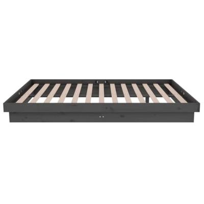 Bedframe massief hout grijs 120x190 cm