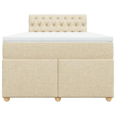 Boxspring met matras stof crèmekleurig 120x200 cm