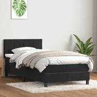 Boxspring met matras fluweel zwart 90x210 cm - thumbnail