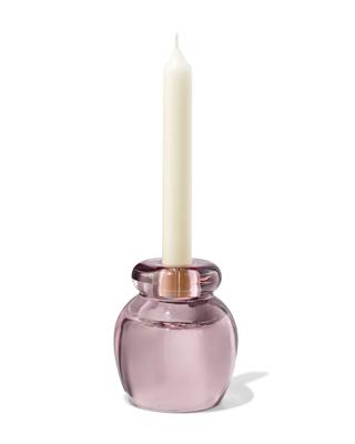 HEMA 2-in-1 kandelaar 8.5x10cm glas transparant roze (roze)