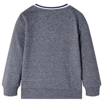 Kindertrui met vossenprint 92 gemleerd marineblauw