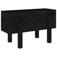 VidaXL Plantenbak 62x30x38 cm massief grenenhout zwart - thumbnail
