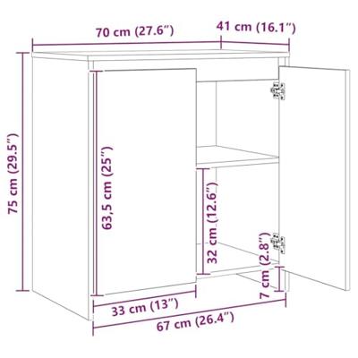 Dressoirs 3 pcs artisanaal eikenkleurig 70 x 41 x 75 cm