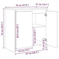 Dressoirs 3 pcs artisanaal eikenkleurig 70 x 41 x 75 cm - thumbnail