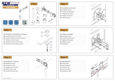 Neomounts FPMA-D960G Monitor-tafelbeugel 1-voudig 25,4 cm (10) - 76,2 cm (30) Zwart In hoogte verstelbaar, Kantelbaar, Zwenkbaar, Roteerbaar