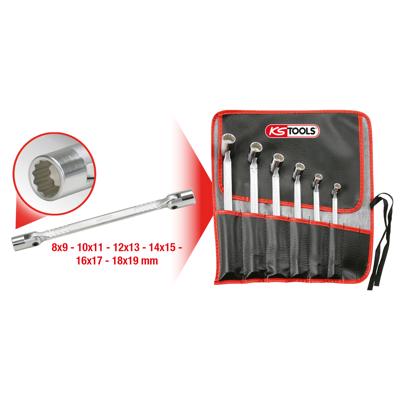 KS Tools 517.0310 5170310 Set dubbele scharniersleutels 8 - 19 mm Uitvoering Inbus 1 stuk(s)