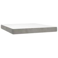 Boxspring met matras fluweel lichtgrijs 180x200 cm - thumbnail
