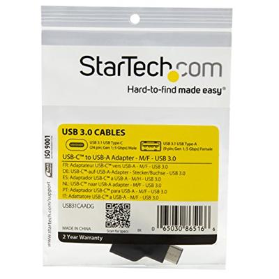 Kabel USB A naar USB C Startech USB31CAADG Zwart Kabel USB A naar USB C Startech USB31CAADG Zwart