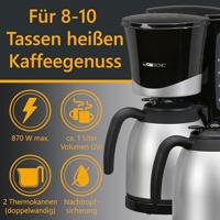 Clatronic KA 3328 Koffiezetapparaat Zwart, Zilver 870 W Capaciteit koppen: 10 Met thermoskan - thumbnail