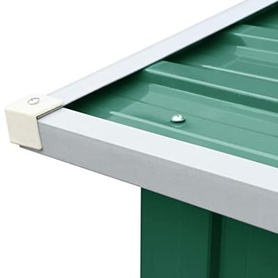 VidaXL Haardhoutschuur 330x92x153 cm gegalvaniseerd staal groen - thumbnail