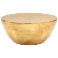 Salontafel 70x30 cm gehamerd aluminium messingkleurig - thumbnail