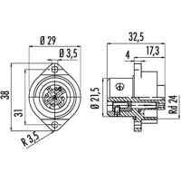 binder 09-0220-00-07 Ronde connector Stekker, inbouw Totaal aantal polen: 6 + PE Serie (ronde connectoren): 692 1 stuk(s) - thumbnail