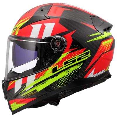 LS2 integraalhelm "ff811 vector ii carbon tantic". helmet ff811 vector ii tantic s red/yellow