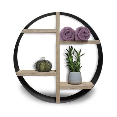 Opbouwnis LoooX Wooden Box Rond Eiken Old Grey Ø50x14 cm Mat Zwart Looox Opbouwnis LoooX Wooden Box Rond Eiken Old Grey Ø50x14 cm Mat Zwart Looox