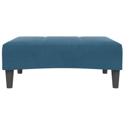 Slaapbank 2-zits met voetenbank fluweel blauw - thumbnail