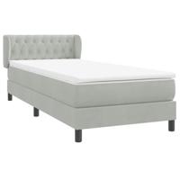 Boxspring met matras fluweel lichtgrijs 90x210 cm - thumbnail