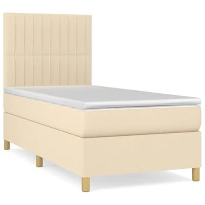 Boxspring met matras stof crèmekleurig 80x200 cm