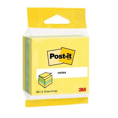 Memoblok 3m post-it 2012l 51x51mm kubus ass kleur