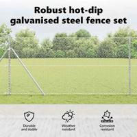 VidaXL Afrasteringspaal zilver 25 x 1 m (25 mm gaas) staal - thumbnail