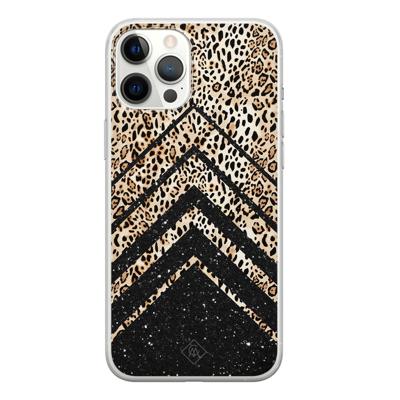 iPhone 12 Pro Max siliconen hoesje - Chevron luipaard