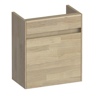 Brauer Inspire Fonteinkast - 40 cm - met 1 Deur Greeploos Rechtsdraaiend - Vingerlas Eiken Grijs