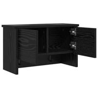 Wandgemonteerde kapstok met plank Zwart eiken 50 x 20 x 30 cm - thumbnail