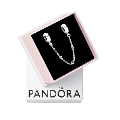 Pandora 791688C01 Bedel Veiligheidsketting Triple Blue Stone zilver-kristal blauw
