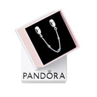 Pandora 791688C01 Bedel Veiligheidsketting Triple Blue Stone zilver-kristal blauw - thumbnail