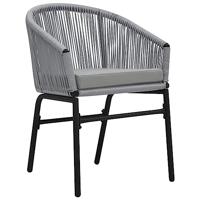 Tuinstoelen 2 st PE-rattan antracietkleurig - thumbnail