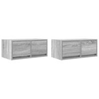 Tv-meubelen 2 st 60x31x25,5 cm bewerkt hout grijs sonoma eiken - thumbnail