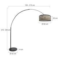 Steinhauer BooglampSparkled Light zwart met bamboe kap - 3788ZW - thumbnail