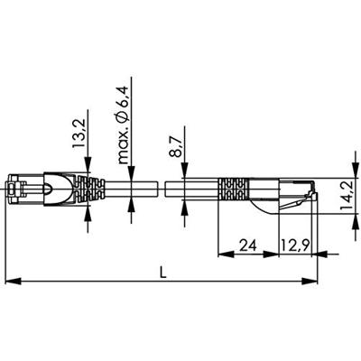 Telegärtner 100008837 RJ45 Netwerkkabel, patchkabel CAT 6 S/FTP 7.50 m Geel, Groen 1 stuk(s)