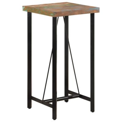 Bartafel 55x55x107 cm massief gerecycled hout en ijzer Bartafel 55x55x107 cm massief gerecycled hout en ijzer