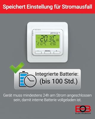 Elektrobock 8594012226159 PT712 Kamerthermostaat 1 stuk(s) - thumbnail