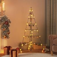 VidaXL Kerstdecoratie kerstboom 140 cm metaal zwart - thumbnail