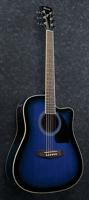 Ibanez PF15ECE-TBS gitaar Akoestische-elektrische gitaar Dreadnought 6 snaren Zwart, Blauw - thumbnail