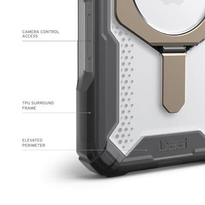 Urban Armor Gear Plasma XTE MagSafe Kickstand Case Backcover Apple iPhone 16 Plus Zwart/oranje MagSafe compatible