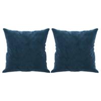VidaXL Sierkussens 2 st 40x40 cm fluweel blauw - thumbnail