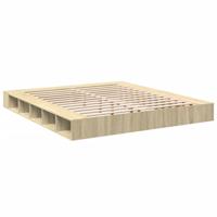 Bedframe bewerkt hout sonoma eikenkleurig 200x200 cm - thumbnail