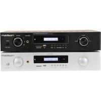 Madison - MAD1400BT-BK - HI-FI Stereo Versterker 2 x 100W RMS met Bluetooth, USB, SD en FM - Zwart Aluminium - thumbnail