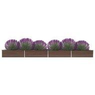 Plantenbak verhoogd 600x80x45 cm gegalvaniseerd staal bruin - thumbnail