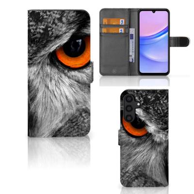 Samsung Galaxy A15 | Telefoonhoesje | Met pasjeshouder | Uil