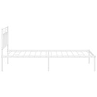 Bedframe met hoofdbord metaal wit 107x203 cm - thumbnail