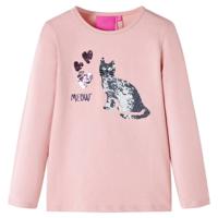 VidaXL Kindershirt met lange mouwen 128 lichtroze - thumbnail