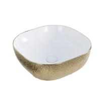 Waskom Best Design Royal Gold Opbouw Keramiek 42.5x14.5 cm Messing Goud - thumbnail