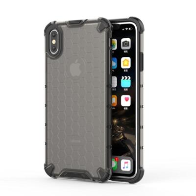 Schokbestendige honingraat PC + TPU beschermhoes voor iPhone XS Max (zwart)