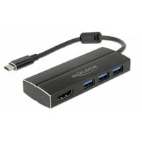 Delock 63931 USB-C (USB 3.2 Gen 2) multiport hub Zwart - thumbnail