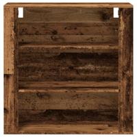 Wandkast 80x33x80 cm bewerkt hout oud houtkleurig - thumbnail